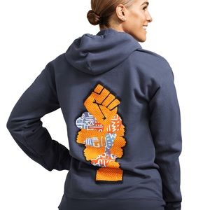 Peloton x Temi Coker Pullover Hoodie Blue Size Medium NWOT